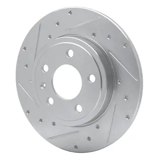 R1 Concepts EDZ-73037L Brake Rotor Drilled and Slotted Silver